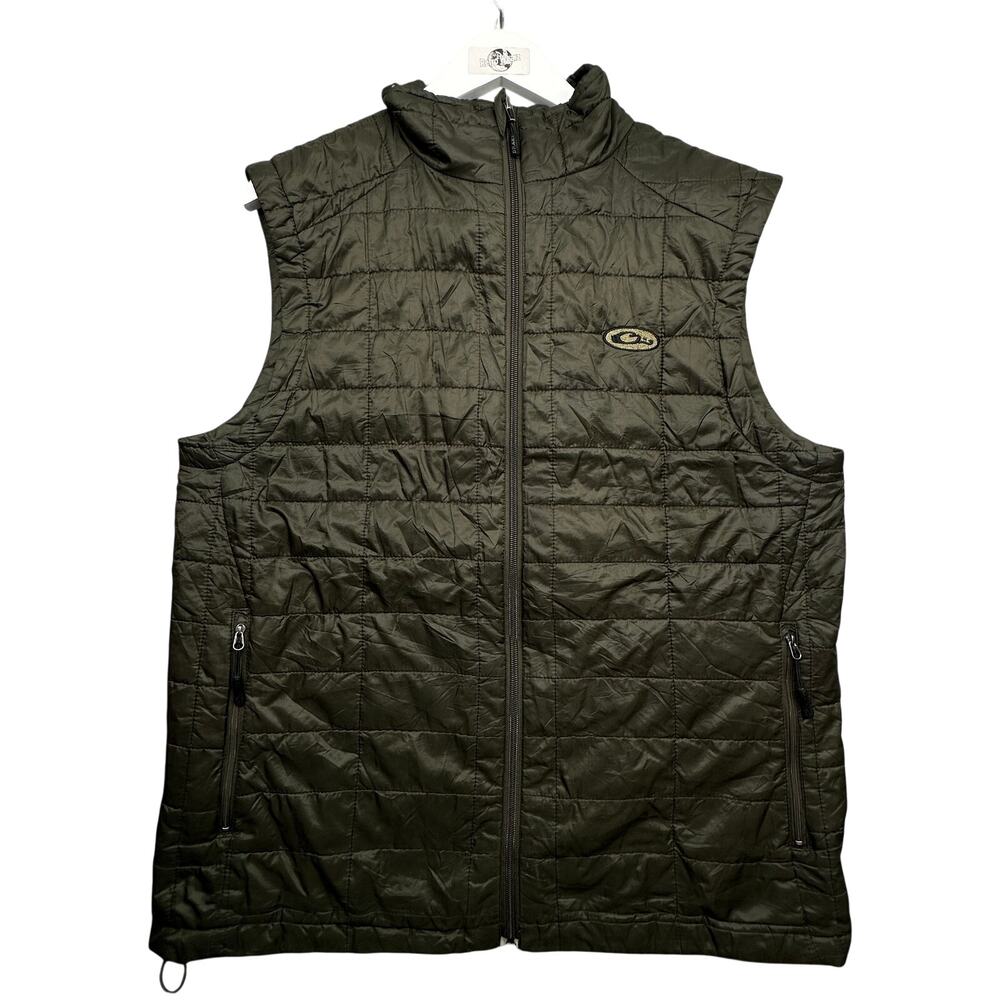 Drake Clothing Company Quilted Puffer Vest Mens Medium Black Full Zip